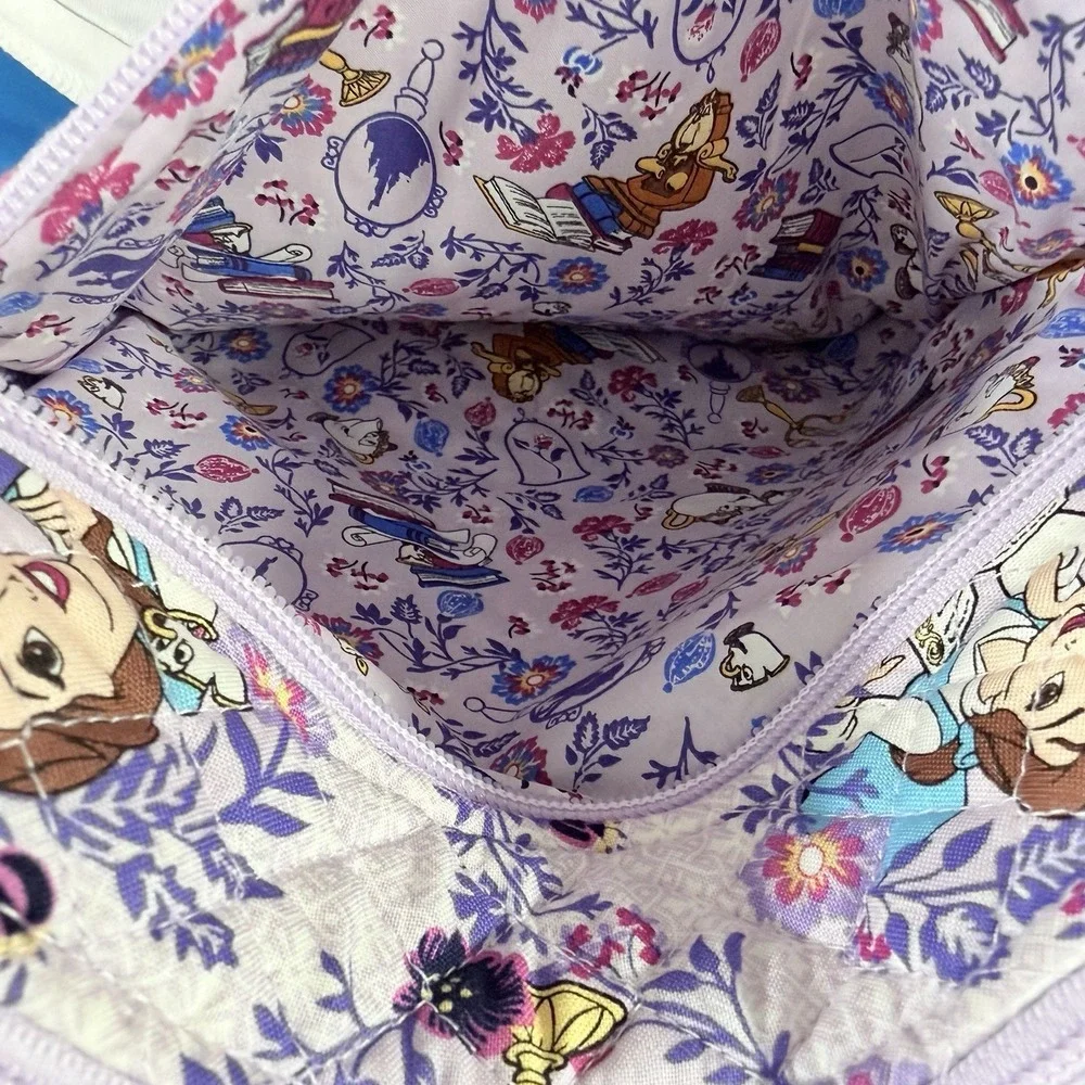 Vera Bradley Belle Floral Campus Backpack Beauty & Beast Disney Full Size Purple